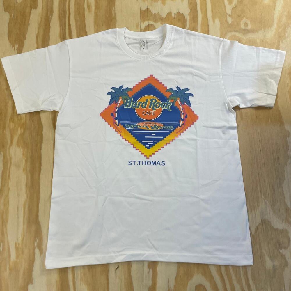 Hard Rock Cafe St Thomas Graphic T-Shirt – White – Men’s XL – Vintage Style BNWT